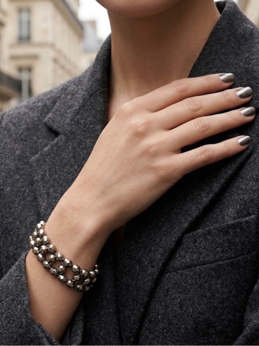 Silver Beaded Bracelet